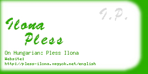 ilona pless business card